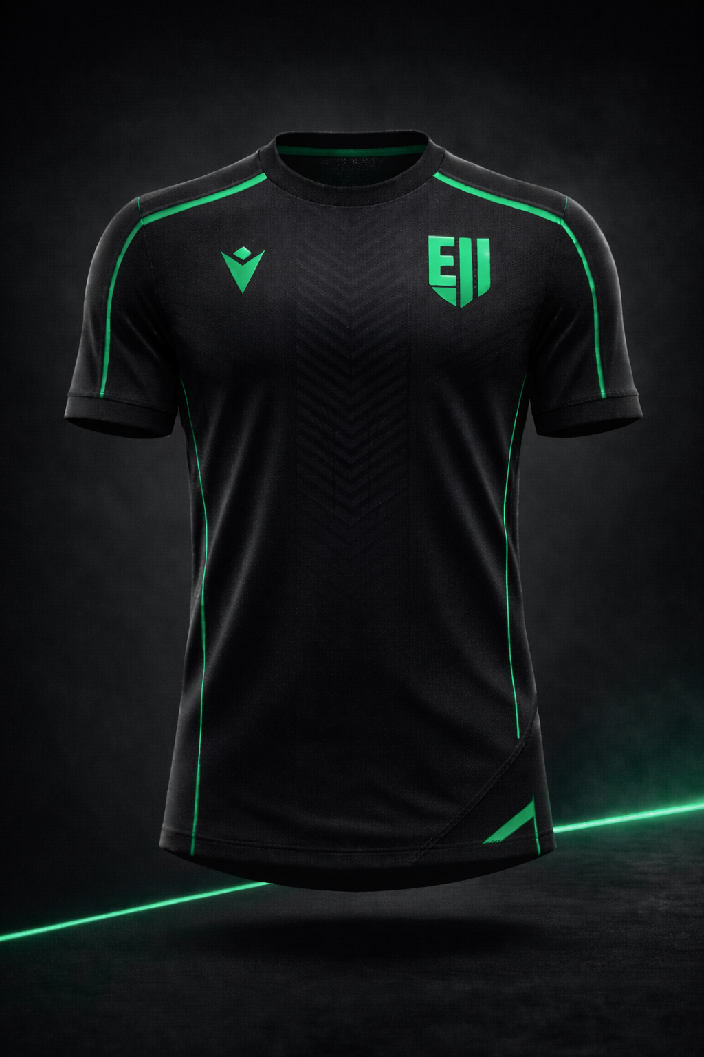 Away kit concept nero con profili verdi